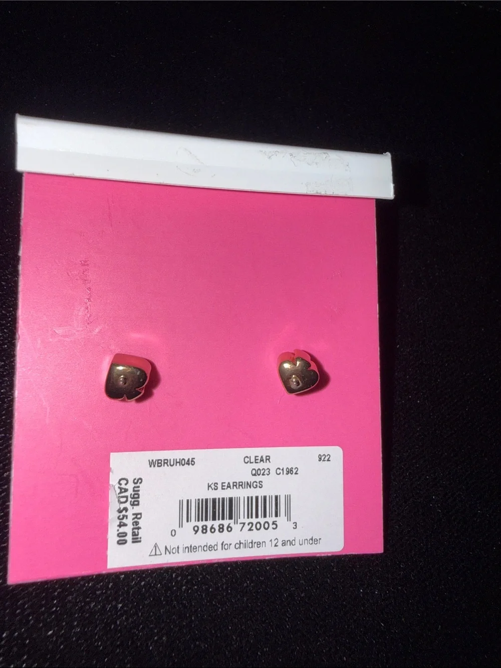 NWT! KATE SPADE Clay Pave Small Square Studs, pierced earrings